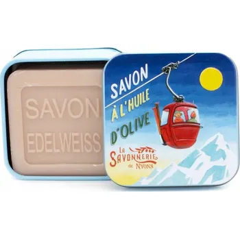 Mýdlo Marseillské mýdlo La Savonnerie de Nyons EDELWEISS PROTĚŽ v krabičce Zima 100g