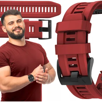 Řemínek na hodinky Řemínek ChronSmarta pro Garmin 26mm červený