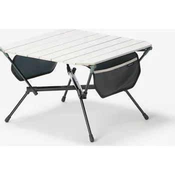 Zahradní nábytek QUECHUA Kempinkový nízký skládací stolek 500 ZELENÁ|ŠEDÁ