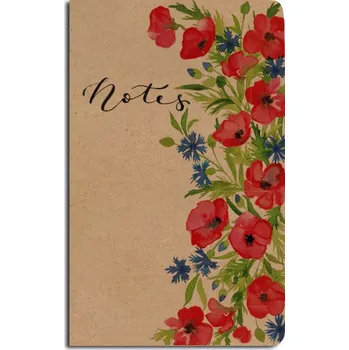 Baloušek Notes linkovaný - A5 - kraft - Chrpy