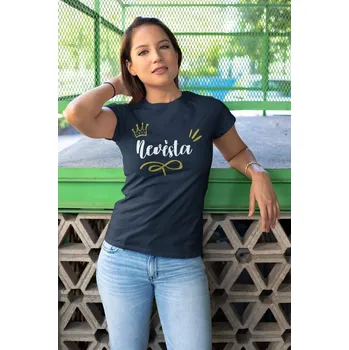 Dámské tričko Dámské tričko Nevěsta s korunkou Barva: Petrolejová modrá, Velikost: XL