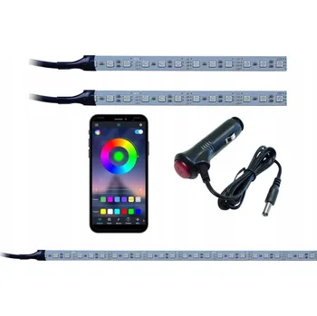 Osvětlení interiéru vozidel RGB LED osvětlení do auta 2x12 + ovládání přes Bluetooth