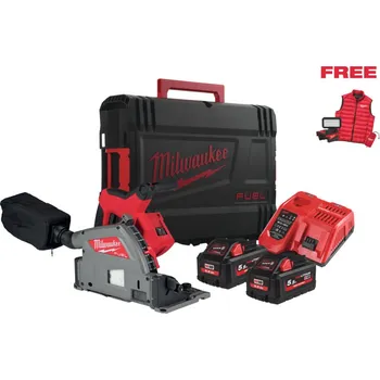Okružní pila MILWAUKEE Ponorná okružní pila 55mm M18 FPS55MC-552P, 2x5.5Ah + Vesta + Světlo