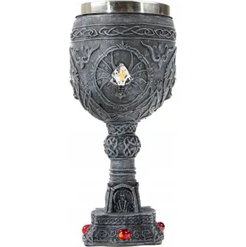 Sklenice EPICKÝ PIVNÍ SKLENICE KALICH VEČEŘE V SOVNGARDU NEREZOVÁ OCEL 200 ML LARP