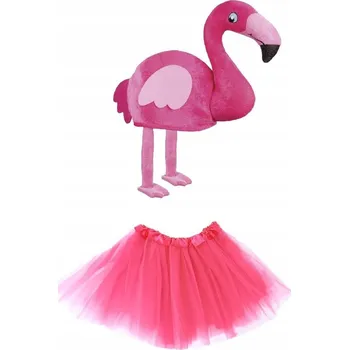 Karnevalový kostým SUPER Plameňák TuTu Kostým sada růžová 30cm čepice 2dílná MK643