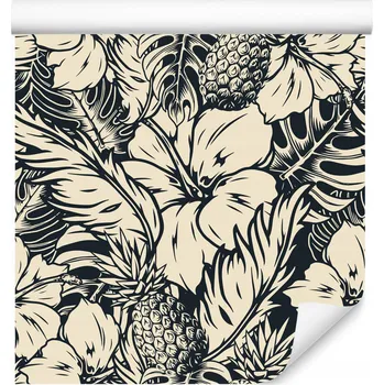 Fototapeta Tapeta v Rolích KVĚTY Ibišek Abstrakce Listy Tropické Ovoce