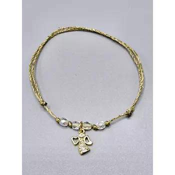 Šperk Provázkový náramek Mini andělíček ve zlatém provedení
