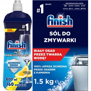 Sůl do myčky FINISH 1,5 kg x 1 + FINISH CITRON citron 800 ml