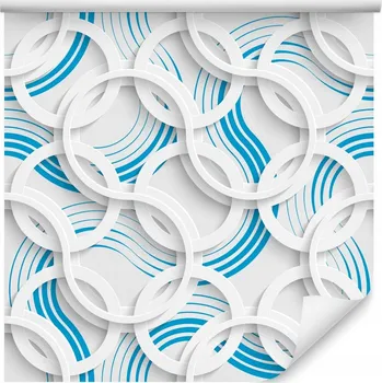 Tapeta Tapeta na zeď minimalistické Pruhy Kruhy Dekor 3D