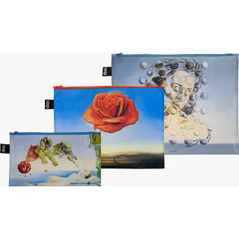 Kosmetická taška Taštičky na zip 3 ks LOQI SALVADOR DALI Flight of a Bee, Meditative Rose, Spheres