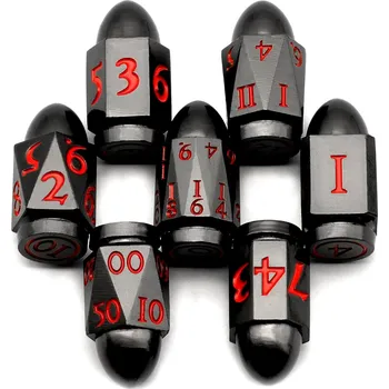 Příslušenství k deskovým hrám SEDMIČKA Z DIVOKÉHO ZÁPADU SADA 7 KOVOVÝCH RPG KOSTEK