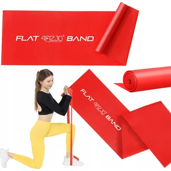 REHABILITAČNÍ PÁSKA FLAT BAND 2 m 4FIZJO 2-4 kg Posilovací guma ČERVENÁ