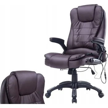 Krzesło Masujące Z Pilotem Biurowe Grzanie Hnědá