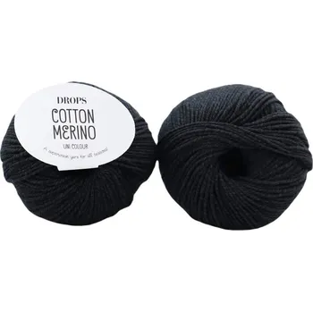 Příze Drops Cotton Merino 02 černá