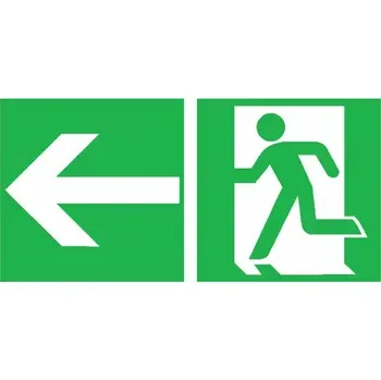 Kancelář Velkoformátová tabulka – Nouzový východ vlevo, šipka vlevo, 80×40cm