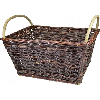 Proutěný KOŠ NA DŘEVO HOSPODÁŘSKÉ LISTY DO ZAHRADY 47 cm