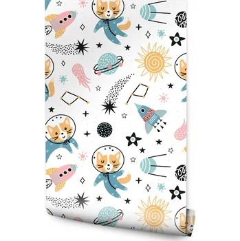 Fototapeta Tapeta Pro Děti Veselé Lišky v Kosmu Hvězdy