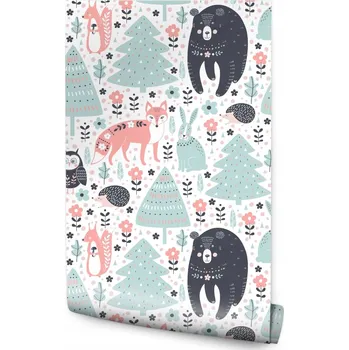 Fototapeta Tapeta pro děti - Lesní zvířátka /197334102