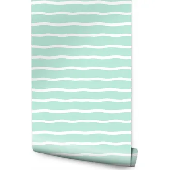 Fototapeta Tapeta Bílé Pruhy na Pozadí Zelené Máty/405476104