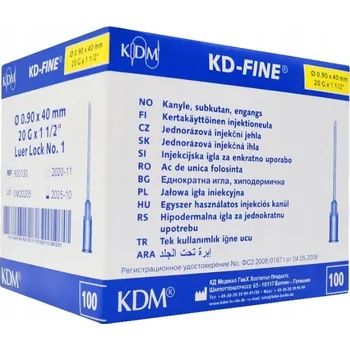 Injekční jehla KD Medical - Jemné sterilní injekční jehly 20G 0,90 x 40 mm 100 ks