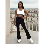 Černé dámské zvonové legíny s vysokým pasem SLIMLINE UY2147 Velikost: S