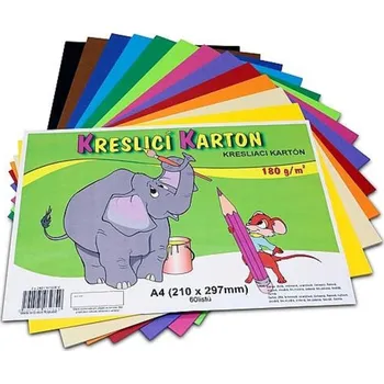 Barevný papír Stepa Kreslící karton A4 180 g 60 ks mix 12 barev