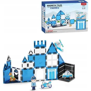ostatní stavebnice Magnetická stavebnice Police 28ks - Magnetic Tiles