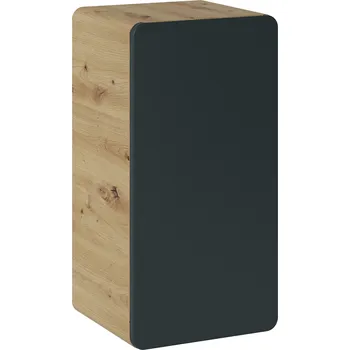 Koupelnový nábytek Závěsná Koupelnová Skříňka Zaoblená 2 Police 75 CM Barva Šedá/ Zlatý Dub