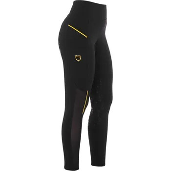 Jezdecké kalhoty EQUESTRO Legíny jezdecké Micro Mesh Equestro, s gripem, dámské, černé L