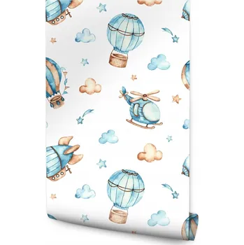 Fototapeta Tapeta Balóny HELIKOPTÉRY Vzducholodě Oblaka Kresba