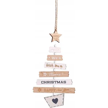 Vánoční dekorace DŘEVĚNÁ ZÁVĚSNÁ VÁNOČNÍ KOULE NA VÁNOČNÍ STROMEK DEKORACE VÁNOČNÍ OZDOBA 22cm