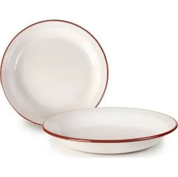 Talíř Smaltovaný talíř hluboký červeno bílý 28cm - Ibili
