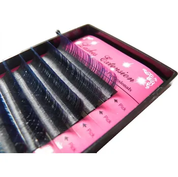 Umělé řasy Dvoubarevné řasy Černá - tmavě modrá hedvábné