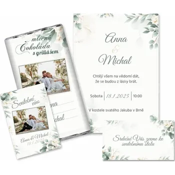 Svatební dekorace Svatební set s mléčnou čokoládou 2