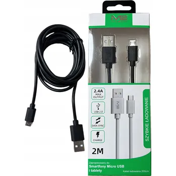 Datový kabel Kabel M2 TEC USB - microUSB typ B, 2 m, černý
