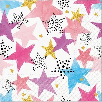 Papírový ubrousek Kvadratové ubrousky Paw hvězdičky 33 cm x 33 cm 20 ks