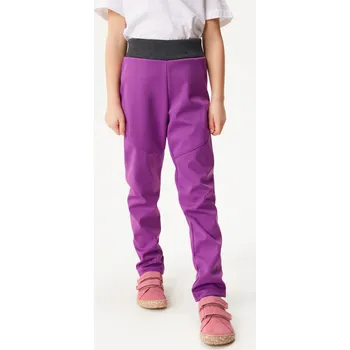 unuo Dětské softshellové kalhoty s fleecem pružné Sporty, Ostružinová Velikost: 110/116