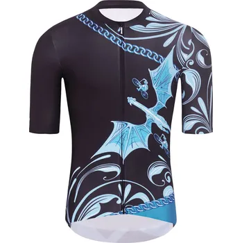 cyklistický dres HOLOKOLO Cyklistický dres s krátkým rukávem - DRAGON - modrá/černá XS