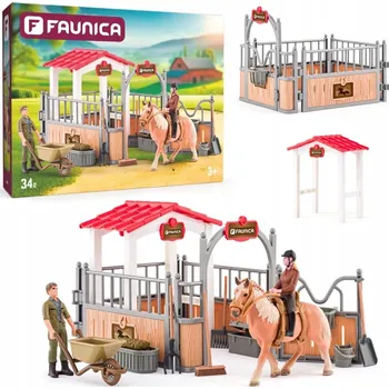 Figurka Sada Faunica stáj s koněm a příslušenstvím 34 ks