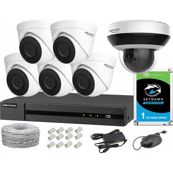 Bezpečnostní kamera IP MONITOROVACÍ SYSTÉM HIKVISION 4MPx, 6 KAMER, PoE, KROUCENÁ DVOUŽÍLA