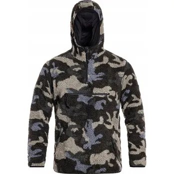 Pánská mikina Fleecová Mikina Mikina fleecová maskáčový Brandit Teddyfleece Worker Pullover Dark Camo 4XL