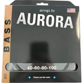 Struna pro kytaru a smyčcový nástroj Struny pro 4strunnou baskytaru Aurora Premium Black 40-100 Light