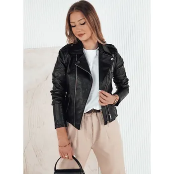 Dámská casual bunda Černá koženková bunda RUBIO TY4195 Velikost: S