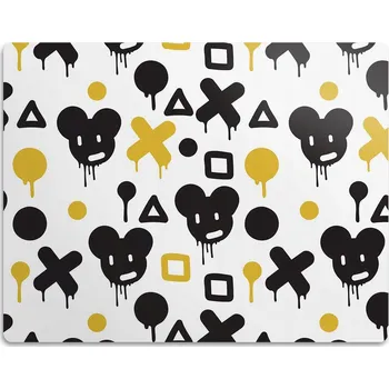 Miska pro psa Podložka pod misku pro psa Žluto-černé tvary 60x40 cm