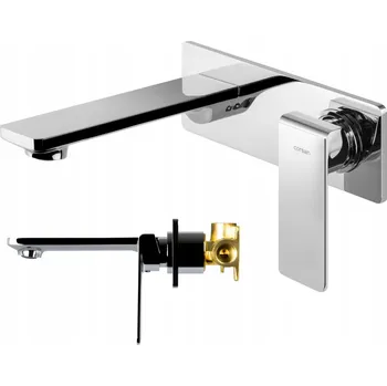 Vodovodní baterie Umyvadlová baterie pod omítku Corsan Trino stříbrná