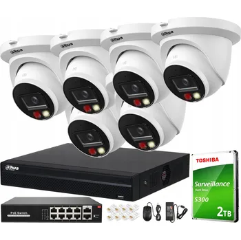 Bezpečnostní kamera Monitorovací sada 6x IPC-HDW2449TM-S-IL-0280B, 4 MPx, IR 30 m DAHUA