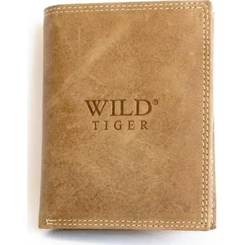 Peněženka Kožená světle hnědá peněženka Wild Tiger z pevné hovězí kůže
