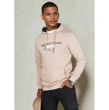 Pánská mikina Béžová pánská mikina s nápisem BX5711 Velikost: 2XL