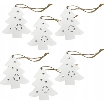 Vánoční dekorace DŘEVĚNÉ OZDOBY NA VÁNOČNÍ STROMEK 6 KUSŮ