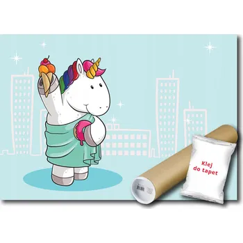 Fototapeta Vliesová fototapeta 416x290 Jednorožec na modrém pozadí + lepidlo